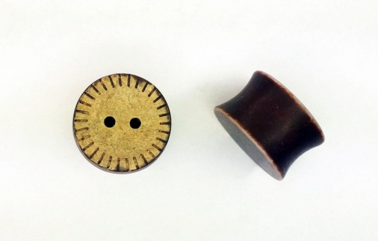 Knopf Plugs 16mm Paar 1,6cm Tunnels Plug Kokos